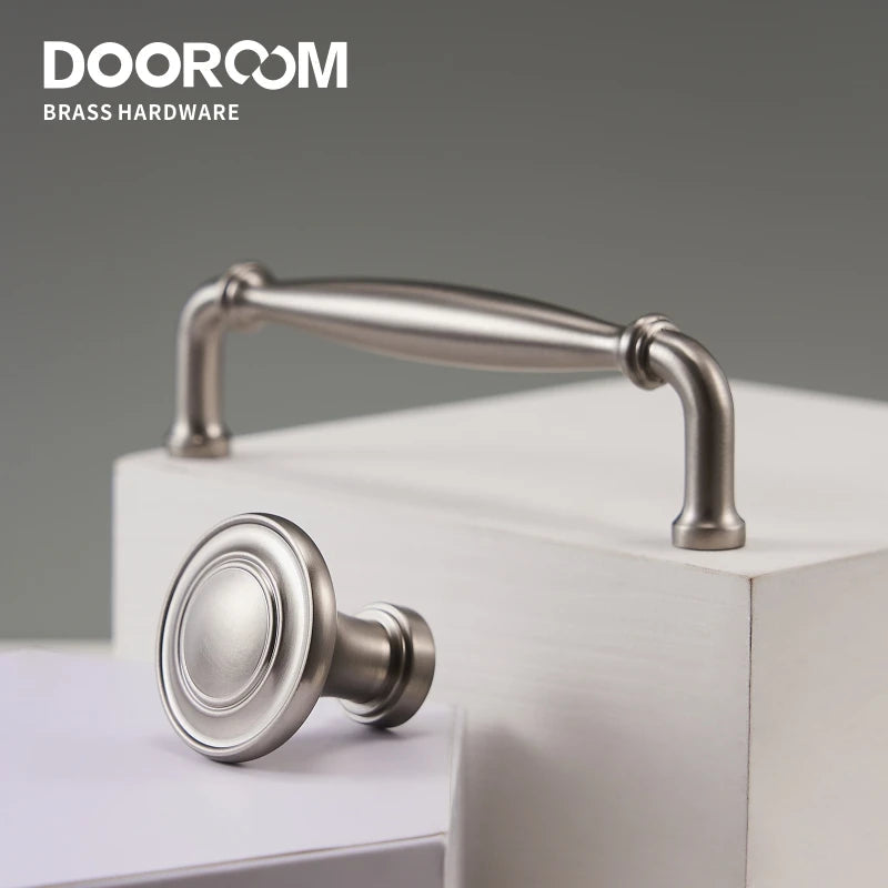 Dooroom Brass Furniture Handles Modern Matt Silver Pulls Wardrobe Dresser Cupboard Cabinet Drawer Wine Bar Brushed Nickel