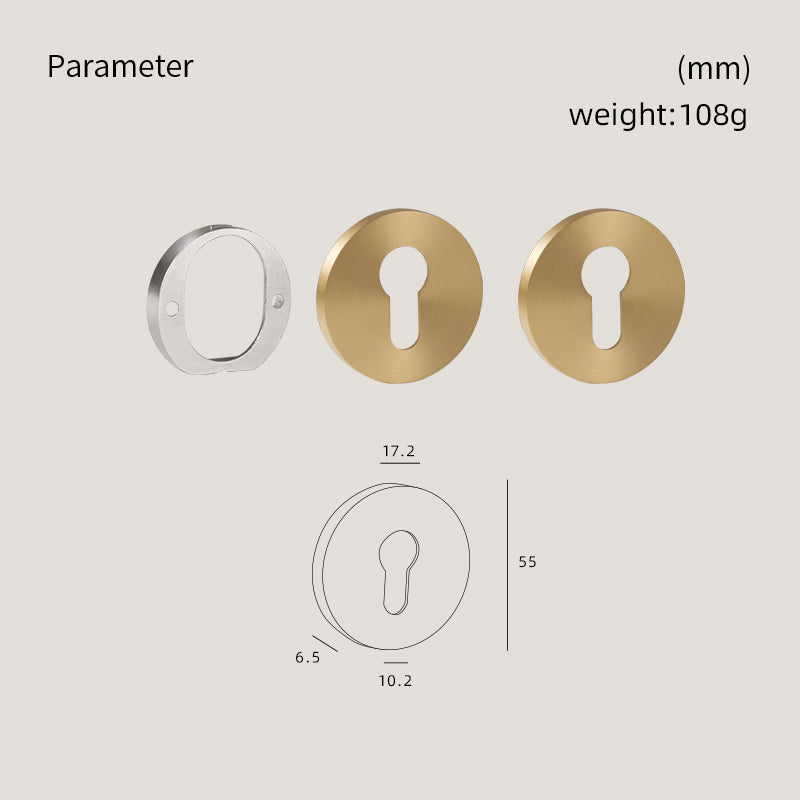 DOOROOM Brass Door Handle Accessories Euro Cylinder Escutcheon Rose Cover Matt Brass Antique Bronze Black