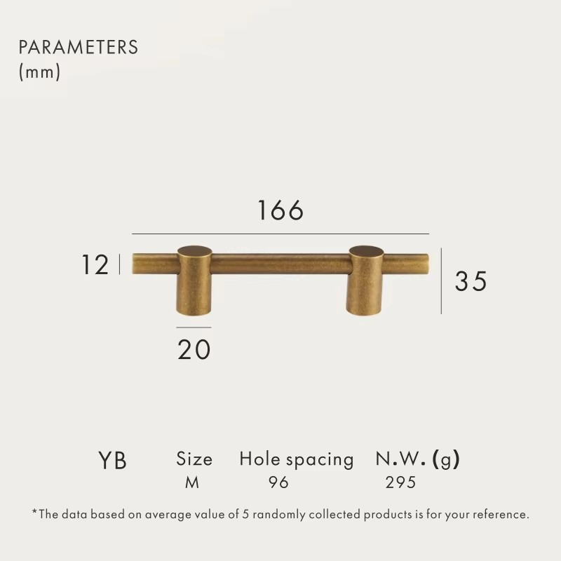 Dooroom Brass Furniture Handles Modern Yellow Bronze Cupboard Wardrobe Dresser Shoe Box Drawer Cabinet Knobs T-Bar