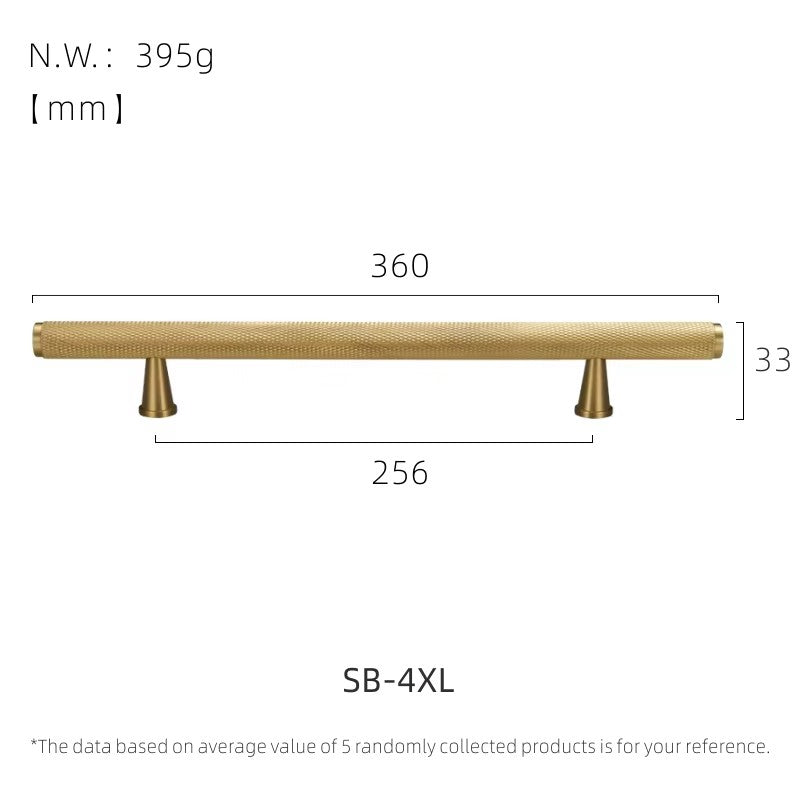 Dooroom Brass Long Furniture Handles Knurled  Wardrobe Dresser Cupboard Cabinet Drawer Refrigerator Door Pulls Knobs