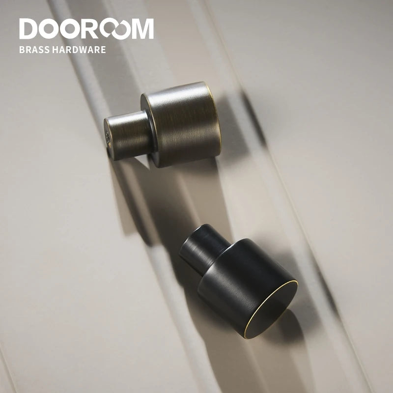 Dooroom Brass Furniture Handles Nordic Wardrobe Dresser Cupboard Cabinet Drawer Shoe Box Pulls Black Gold Bronze Cylinder Knobs 