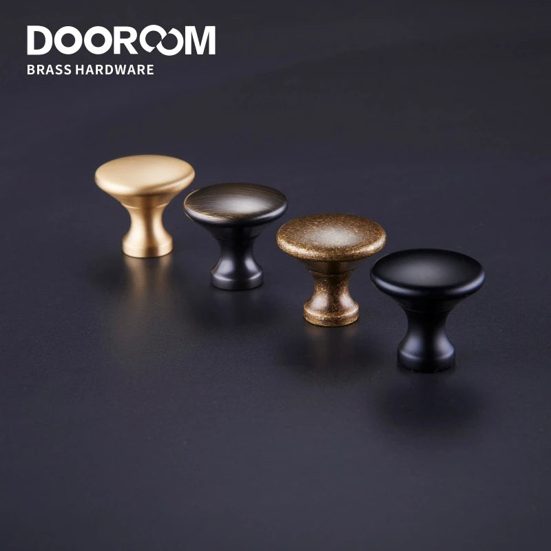 Dooroom 黄铜家具拉手简约美式衣柜梳妆台橱柜门抽屉鞋盒拉手田园旋钮