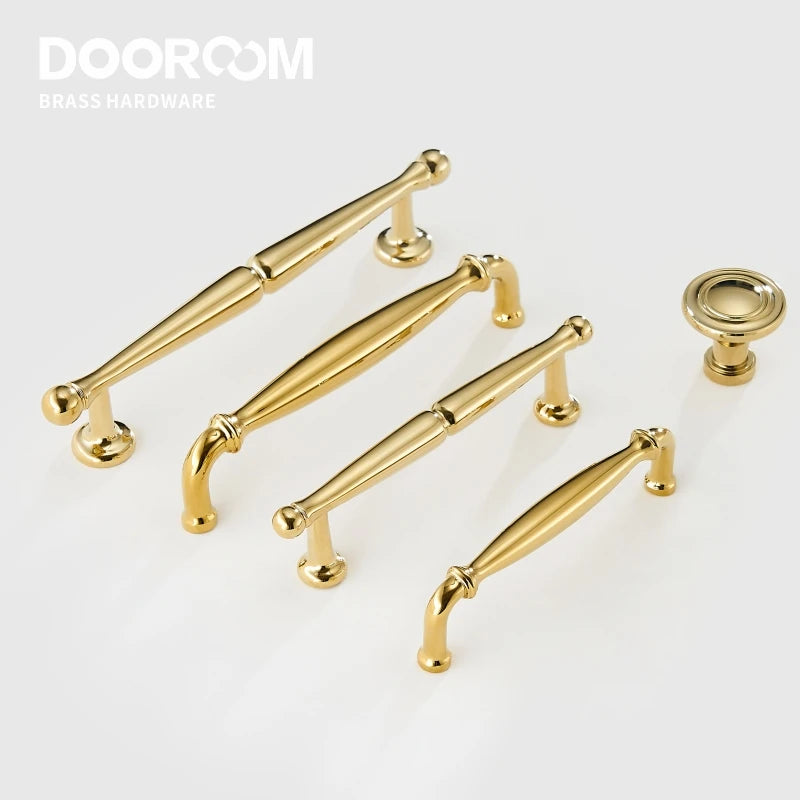 Dooroom Brass Furniture Handles Light Luxury European Gold Chrome Pulls Wardrobe Dresser Cupboard Cabinet Drawer Wine Bar Knobs