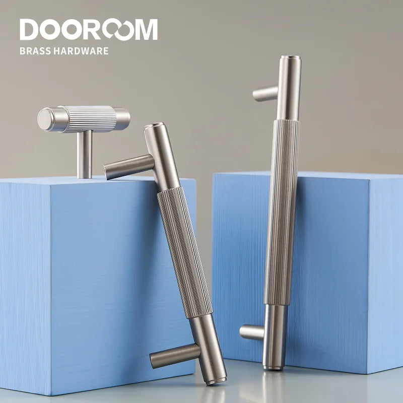 Dooroom Brass Furniture Handles Brushed Nickel Silver Pulls Wardrobe Dresser Cupboard Cabinet Drawer Knobs Free Of Finger Print