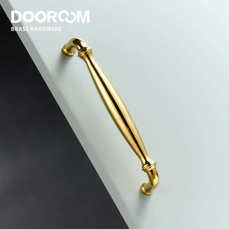 Dooroom Brass Furniture Handles Light Luxury European Gold Chrome Pulls Wardrobe Dresser Cupboard Cabinet Drawer Wine Bar Knobs