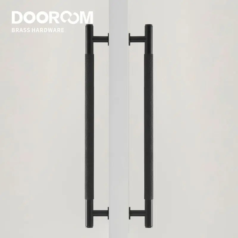 Dooroom Brass Knurled Door Handles Double Door Wood Door Shower Room Single Side Double Side Matt Gold Black Pulls