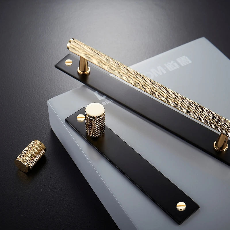 Dooroom Brass Furniture Knurled Unfold/Conceal Install Modern Gold Black Wardrobe Dresser Cupboard Cabinet Drawer Pulls  bar