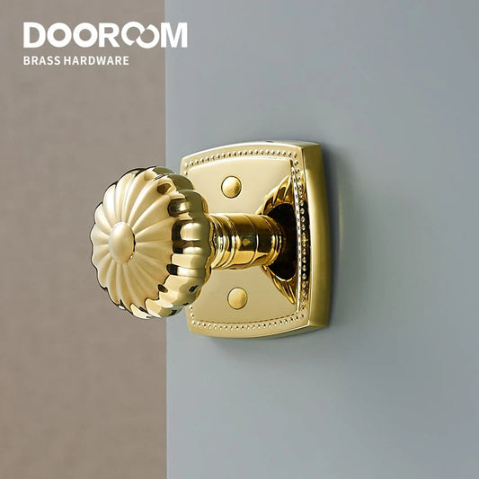 Dooroom 隐私门锁套装 闪亮金色 PVD 无钥匙旋钮浴室卧室门锁 南瓜色