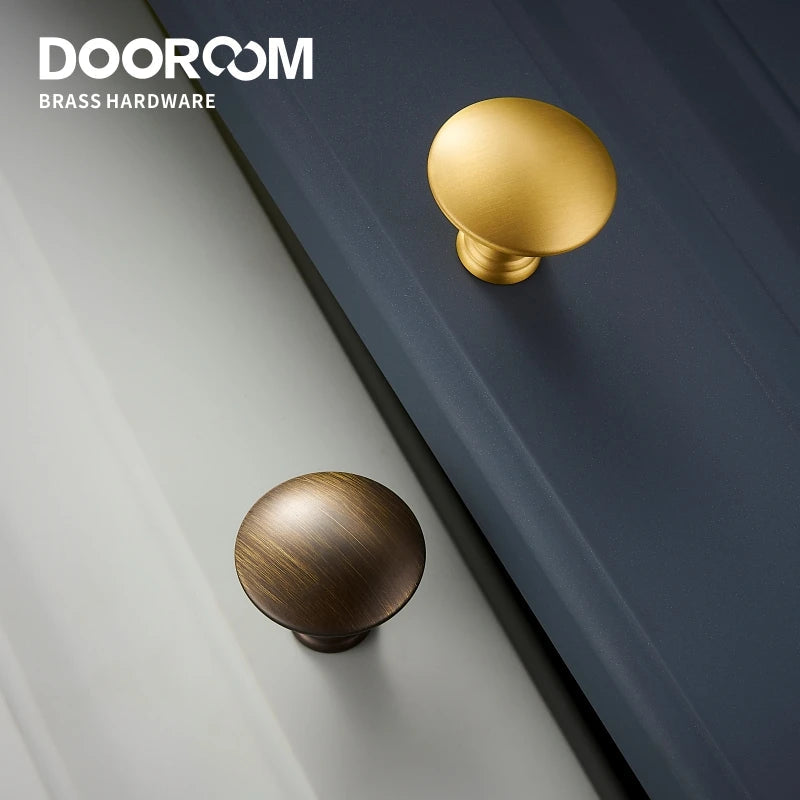 Dooroom Brass Furniture Handles Fresh Simple Nordic American Wardrobe Dresser Cupboard Cabinet Drawer Round Pulls Knobs 