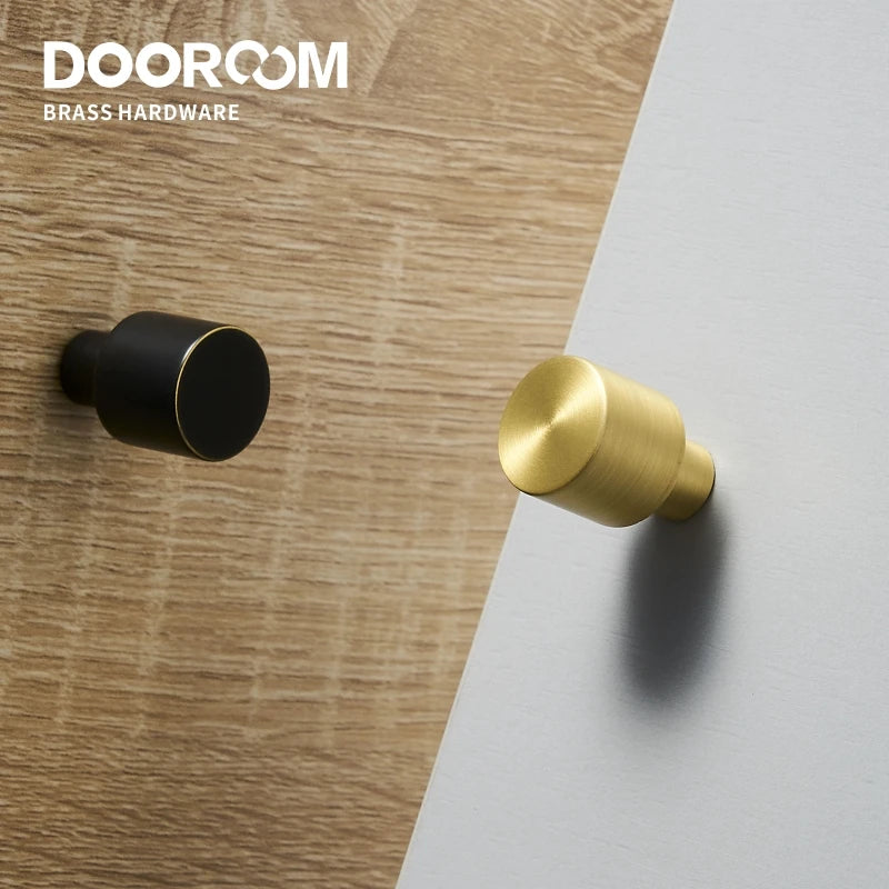 Dooroom Brass Furniture Handles Nordic Wardrobe Dresser Cupboard Cabinet Drawer Shoe Box Pulls Black Gold Bronze Cylinder Knobs 