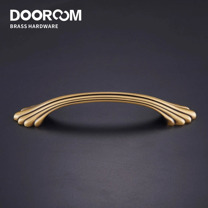 Dooroom Brass Handles New European American Diplopore Stripe Wardrobe Dresser Cupboard Cabinet Drawer Shoe Box Furniture Pulls