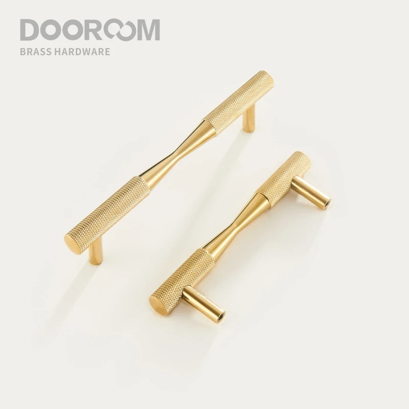 Dooroom Brass Furniture Handles Black Gold Exquisite Knurled Pulls Cupboard Wardrobe Dresser Shoe Box Drawer Cabinet Knobs 