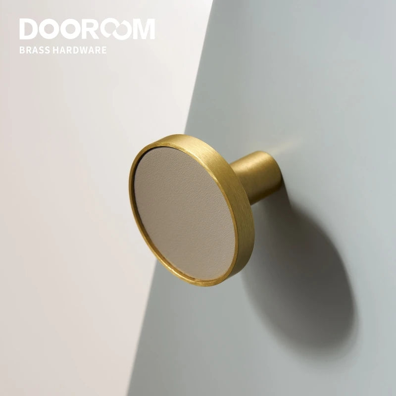 Dooroom New Leather Furniture Handles Light Luxury Grey Wardrobe Dresser Cupboard Cabinet Drawer Pulls Easy Maintenance