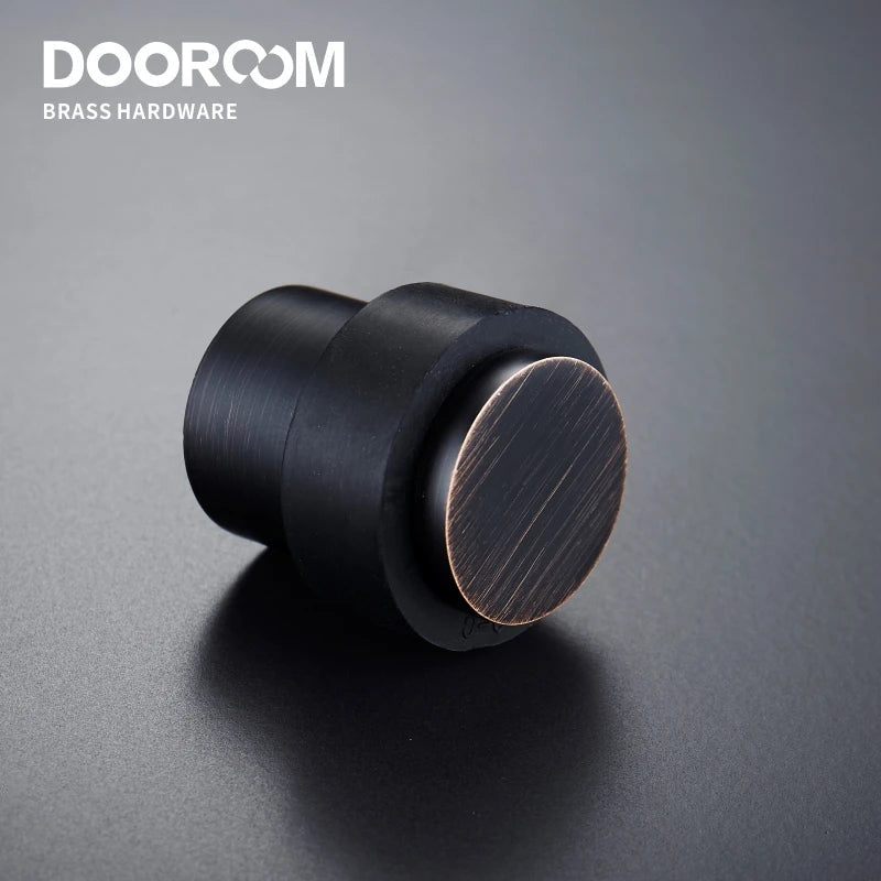 Dooroom Brass Environmental Rubber Door Stops Bathroom Door Stopper Heavy Duty Floor Mount Bumper Non-magnetic Door Holder Catch
