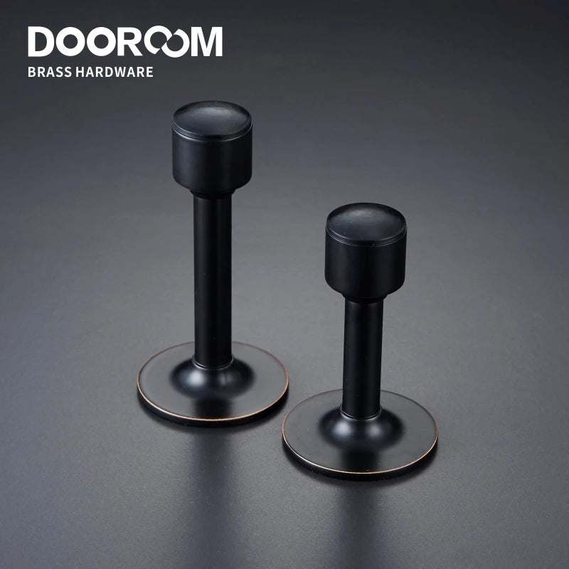 Dooroom Brass Door Stops Hole Free Bathroom Door Stopper Heavy Duty Floor Wall Mount Bumper Non-magnetic Door Holder Catch