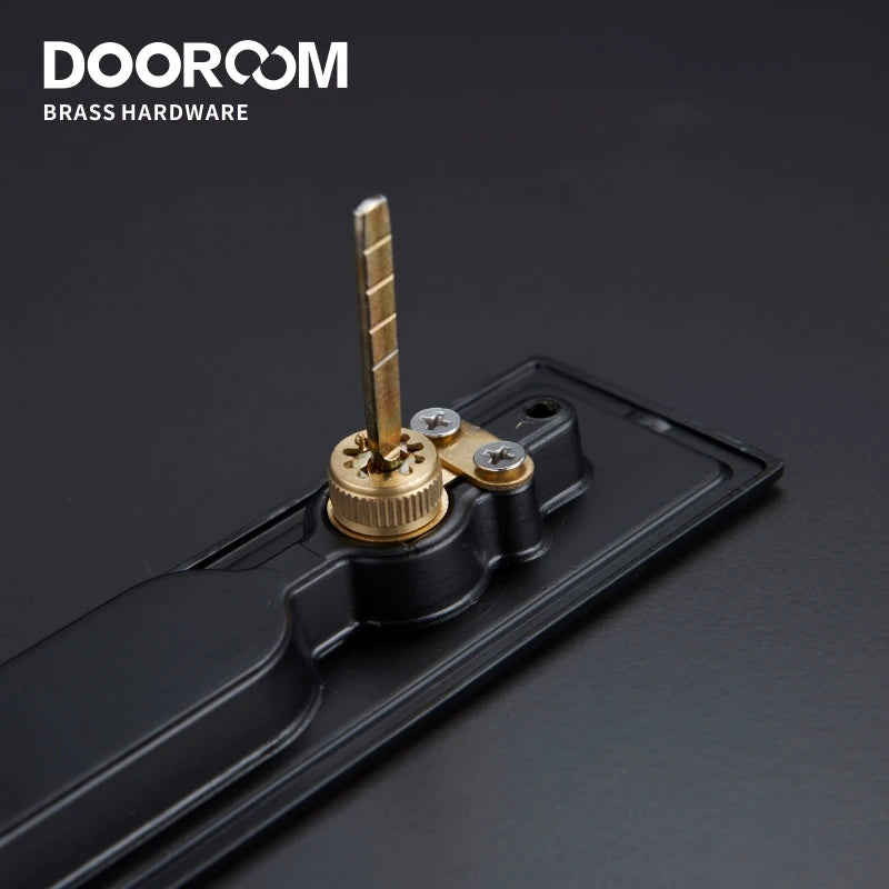 Dooroom Brass Sliding Door Lock Modern American Push Pull Hidden Handle Interior Living Room Bathroom Balcony Lockset With Keys