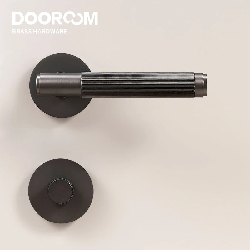 Dooroom Brass Door Lever Set Interior Bedroom Bathroom Dummy lock Set Privacy Passage Locks Tubular Latch linear Thumb Turn