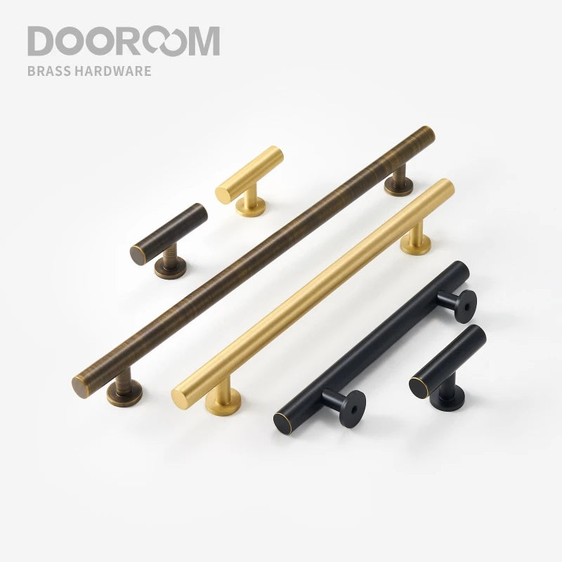 Dooroom Brass Furniture Handles Modern Nordic Pulls Wardrobe Dresser Cupboard Cabinet Drawer Shoe Box Wine Bar Knobs