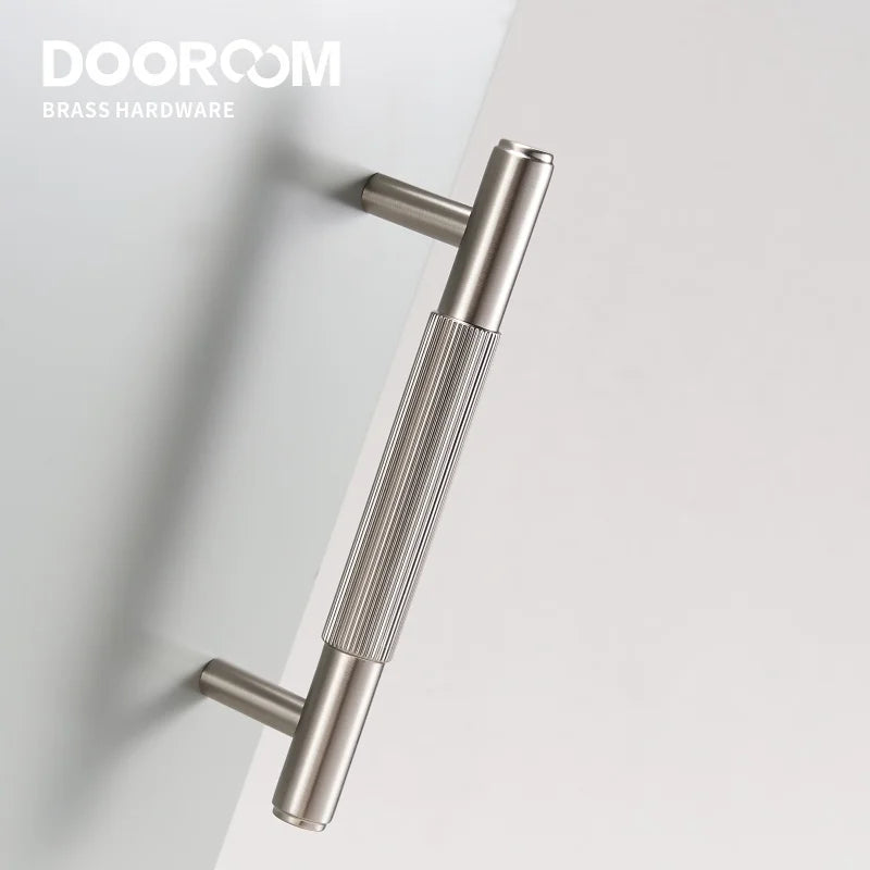 Dooroom Brass Furniture Handles Brushed Nickel Silver Pulls Wardrobe Dresser Cupboard Cabinet Drawer Knobs Free Of Finger Print