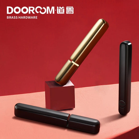 Dooroom Brass Sliding Door Lock Set Handles Gold PVD Black Interior Living Room Bathroom Balcony Kitchen