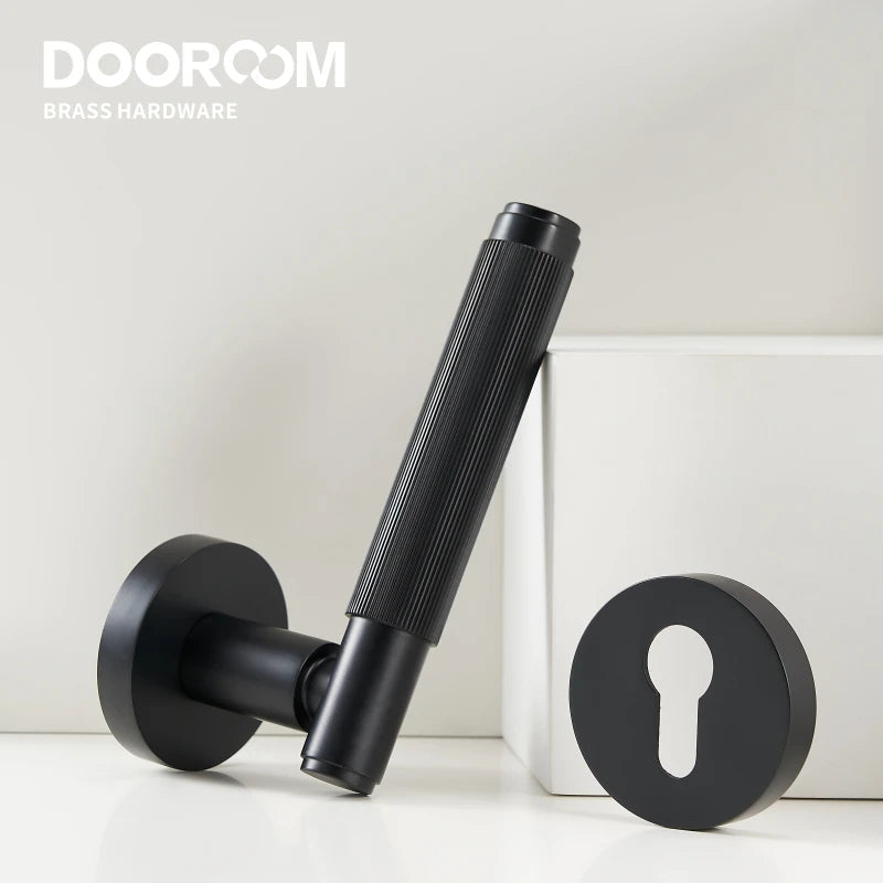 Dooroom Brass Door Lever Set Interior Bedroom Bathroom Dummy lock Set Privacy Passage Locks Tubular Latch linear Thumb Turn