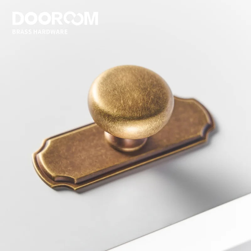 Dooroom Brass Furniture Handles Matt Nickel Yellow Bronze Pulls With Base Cupboard Wardrobe Dresser Shoe Box Drawer Cabinet Knob