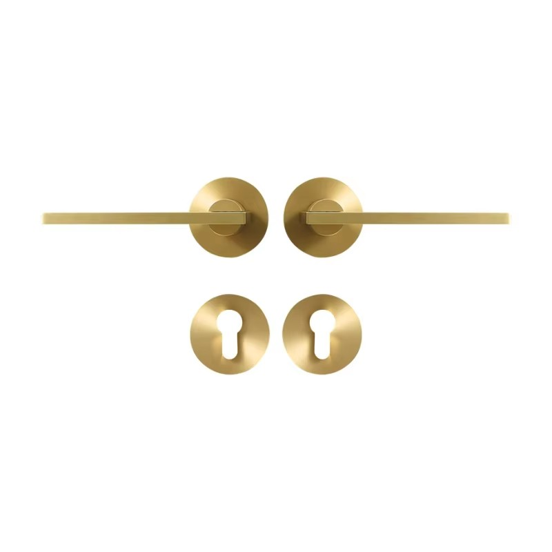 Dooroom Brass Door Lock Set Modern Simple European Interior Bedroom Bathroom Double Wood Door Lever Set Dummy Handle Knob