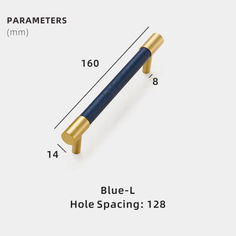 Dooroom Brass Furniture Handles Real Leather Nordic Simple Pulls Cupboard Wardrobe Dresser Shoe Box Drawer Wine Bar Cabinet Knob