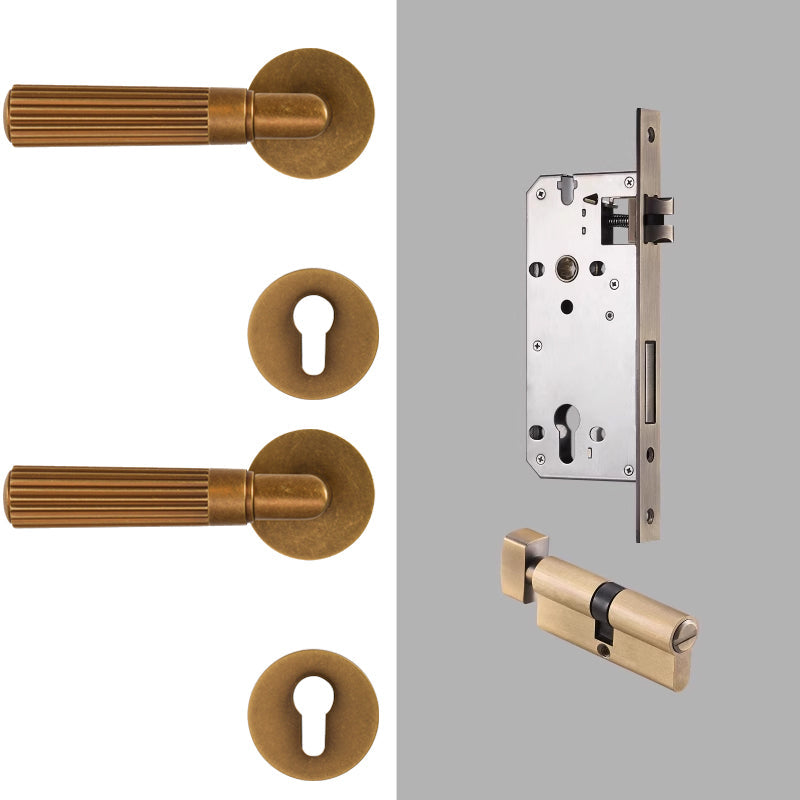Dooroom Brass Door Lock Set Retro Simplicity Interior Bedroom Bathroom Lock Door Dummy Lock Passage Privacy Lock