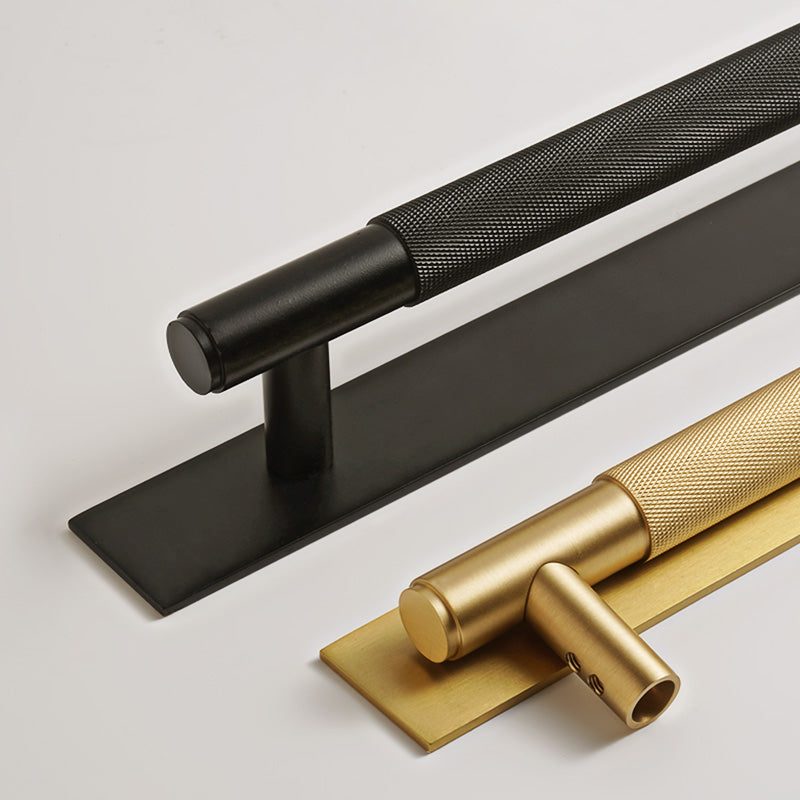 Dooroom Brass Knurled Door Handles Double Door Wood Door Shower Room Single Side Double Side Matt Gold Black Antique Brass Pulls