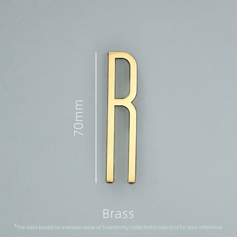 Dooroom Brass Letters A-Z For Company Names Door Plates Decorative Wall Letters Personalized Symbols Address