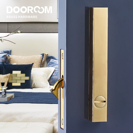 Dooroom Brass Sliding Door Lock Set Handles LOFT Nordic Push Pull Wood Door Interior Living Room Bathroom Balcony Kitchen