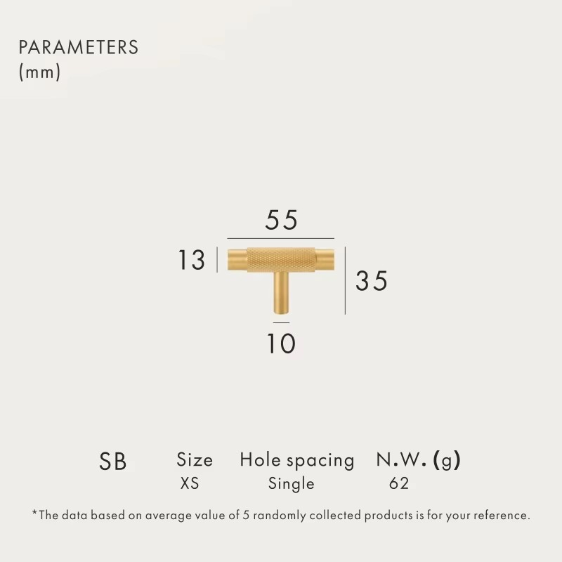 Dooroom Brass Furniture Handles Modern Knurled Antique Brass Cupboard Wardrobe Dresser Shoe Box Drawer Cabinet Knobs T-Bar
