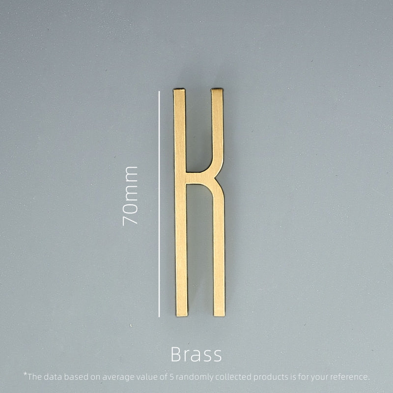 Dooroom Brass Letters A-Z For Company Names Door Plates Decorative Wall Letters Personalized Symbols Address