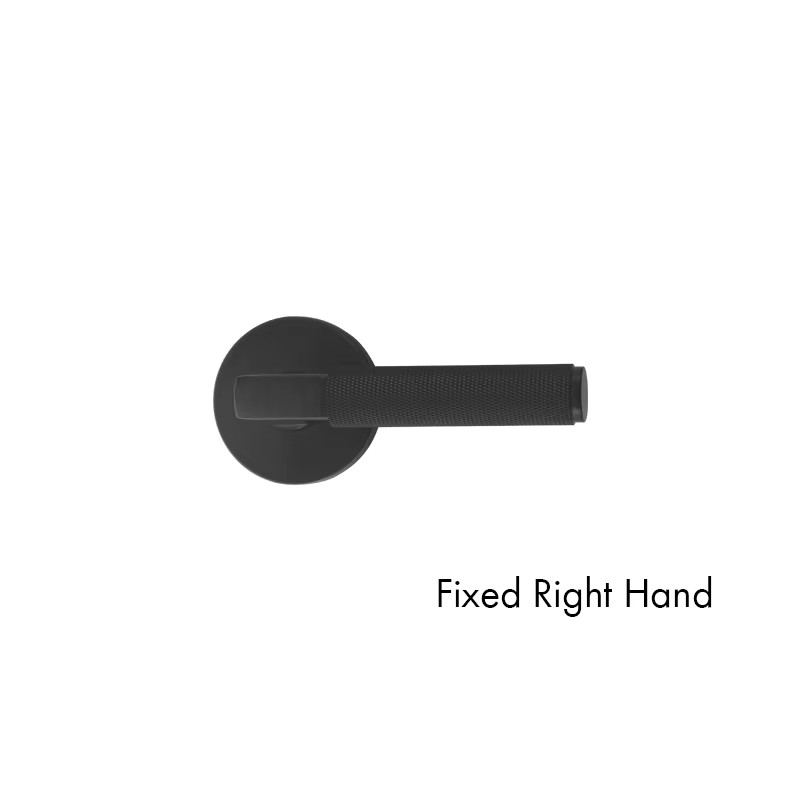 DOOROOM US Standard For 2-1/8" Hole Brass Knurled Lever Privacy Door Lock Passage Set  Round Rose 65mm Dummy Closet Handle