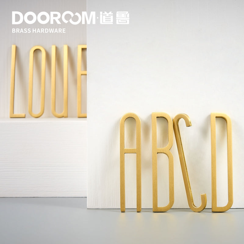 Dooroom Brass Letters A-Z For Company Names Door Plates Decorative Wall Letters Personalized Symbols Address