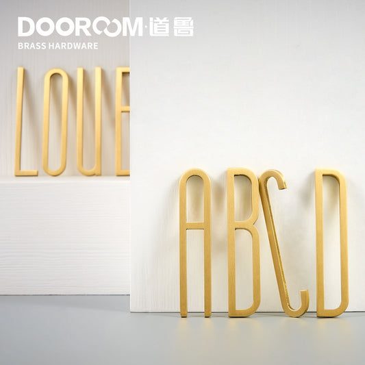 Dooroom黄铜字母A-Z 公司名称门牌装饰墙字母个性化符号地址