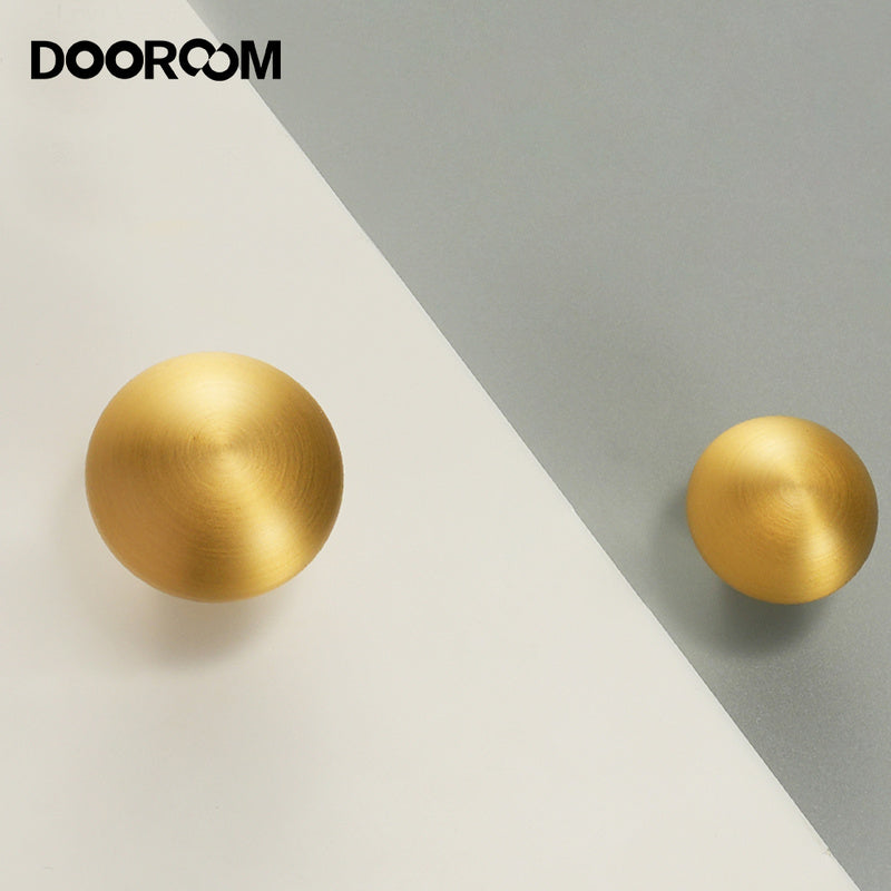 DOOROOM 1 Inch Matt Black Antique Brass Cabinet Knobs Modern Dresser Round Knobs Brass Mushroom Shape Pulls for Kitchen 