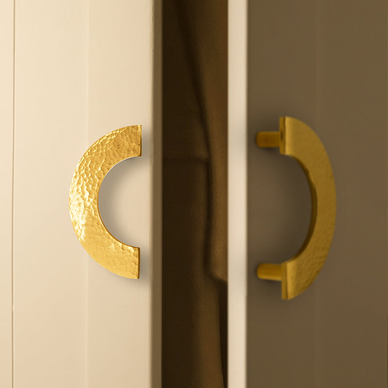 Dooroom Brass Furniture Handles Modern Hammered Round Hexagon Pulls Wardrobe Dresser Cupboard Cabinet Drawer Wine Bar Knobs