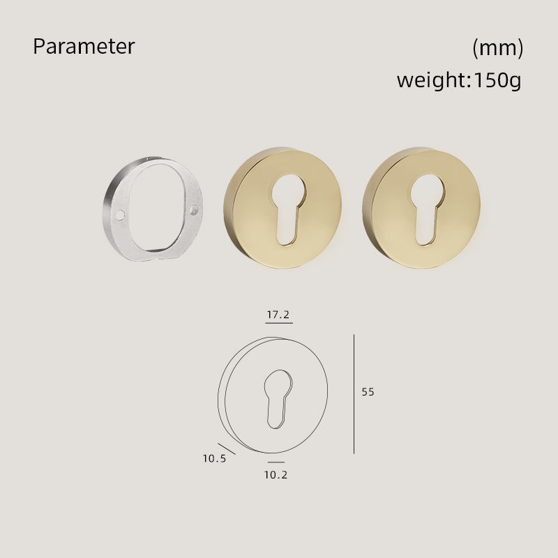 DOOROOM Brass Door Handle Accessories Euro Cylinder Escutcheon Rose Cover Matt Brass Antique Bronze Black