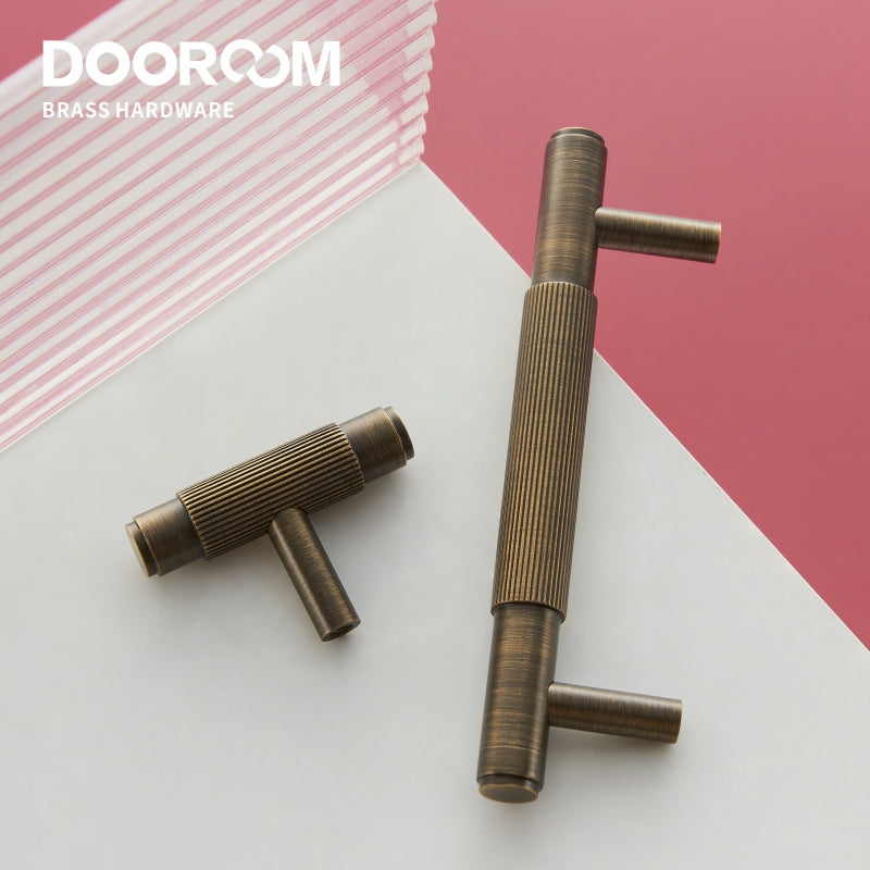 Dooroom Antique Brass Stripe Furniture Handles Modern Wardrobe Dresser Cupboard Cabinet Drawer Wine Bar Shoe Box Pulls Knobs