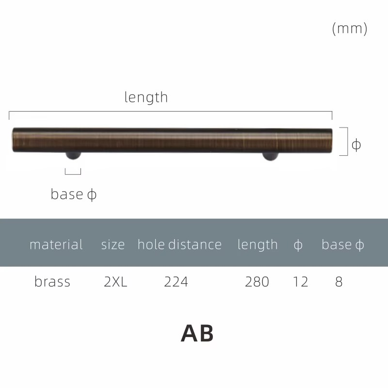 Dooroom Yu'an Brass Furniture Handles Nordic Modern Pastoral Wardrobe Dresser Cupboard Drawer Cylinder Black/Gold Pulls Knobs