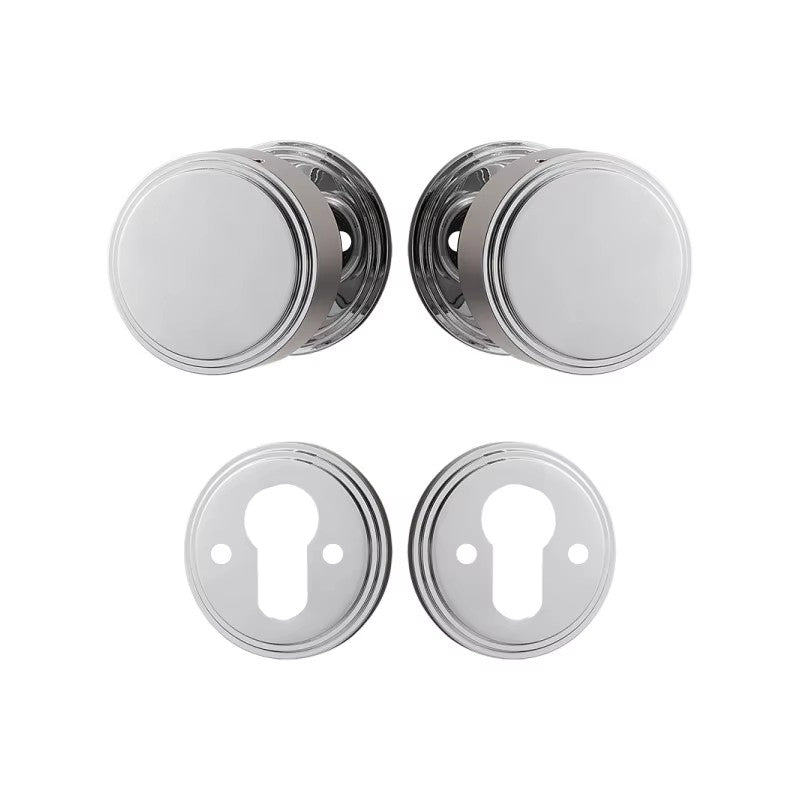 Dooroom Brass Door Lock Set PVD Shiny Gold Bright Chrome Interior Bedroom Bathroom Double Wood Door Lever Dummy Passage Privacy