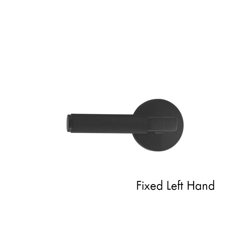 DOOROOM US Standard For 2-1/8" Hole Brass Knurled Lever Privacy Door Lock Passage Set  Round Rose 65mm Dummy Closet Handle