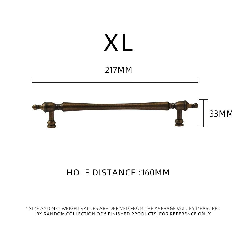 DOOROOM Brass Furniture Handles Retro Antique Bronze Senior Solid Drawer Knob Kitchen Cabinet Drawer Wardrobe Hardware Handle