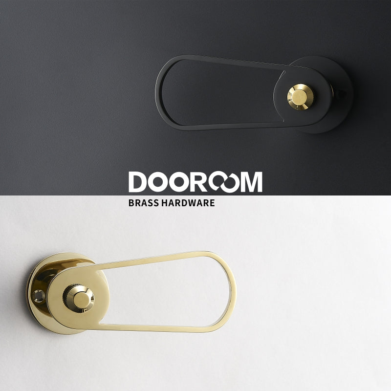 DOOROOM 黄铜门把手超值磁性静音黑金色超现代设计师室内门锁把手黄铜