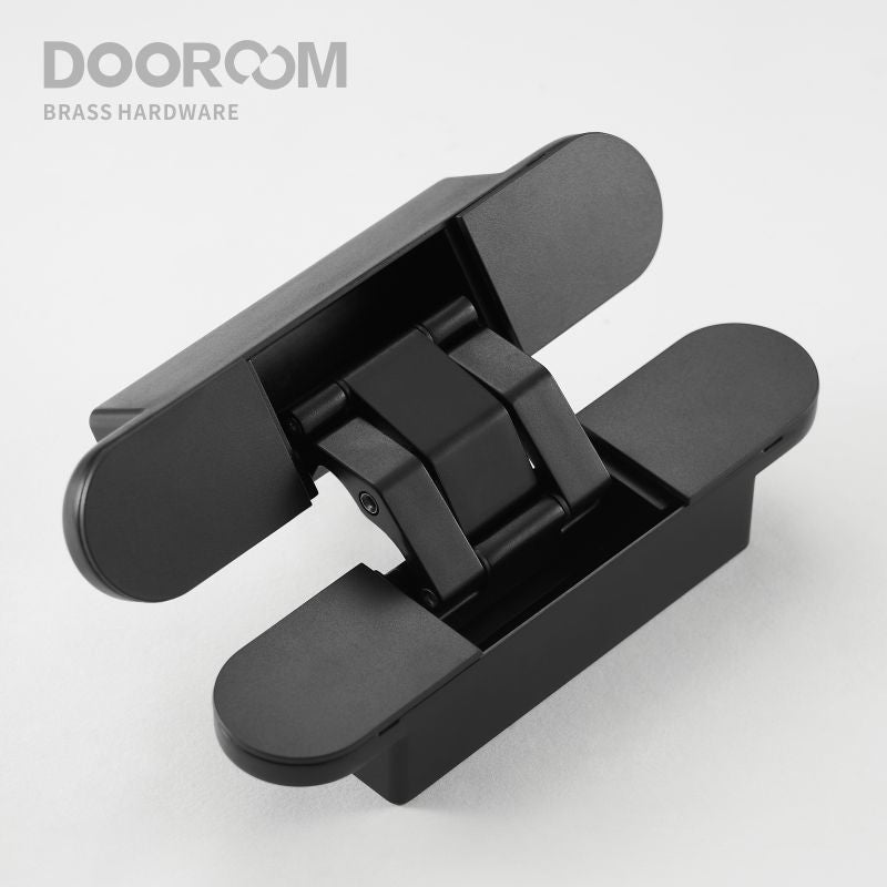 DOOROOM Brass Invisible Door Hinge Hidden Solid Wood Door Folding Door Hidden Cross 3D Hinges Gold Black Bright Chrome Hardware