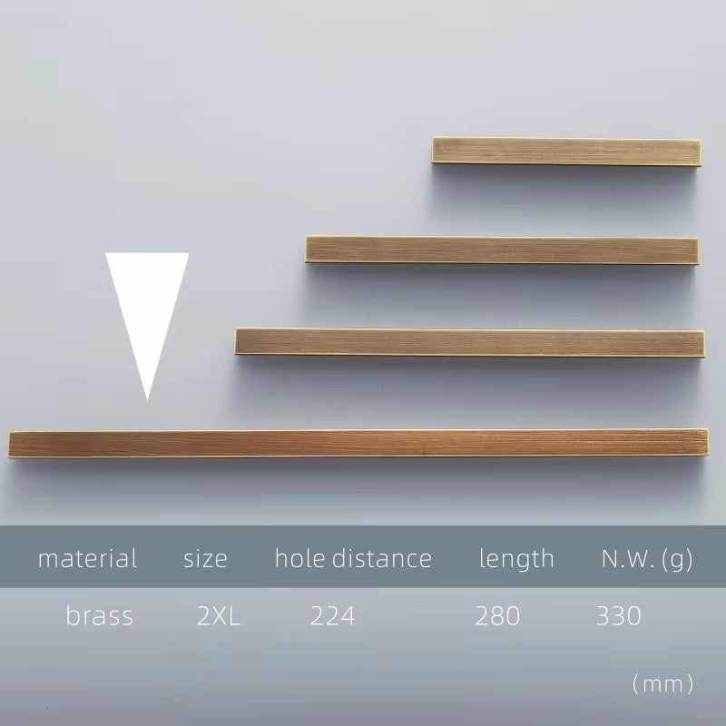 Dooroom Zoe Brass Furniture Handles Long Modern Matt Wardrobe Dresser Cupboard Cabinet Door Drawer Pulls Knobs