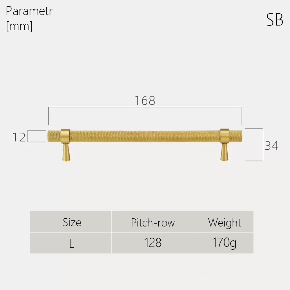 Dooroom Brass Knurled Furniture Handles Antique Brass Cupboard Wardrobe Dresser Shoe Box Drawer Cabinet T-bar Pulls