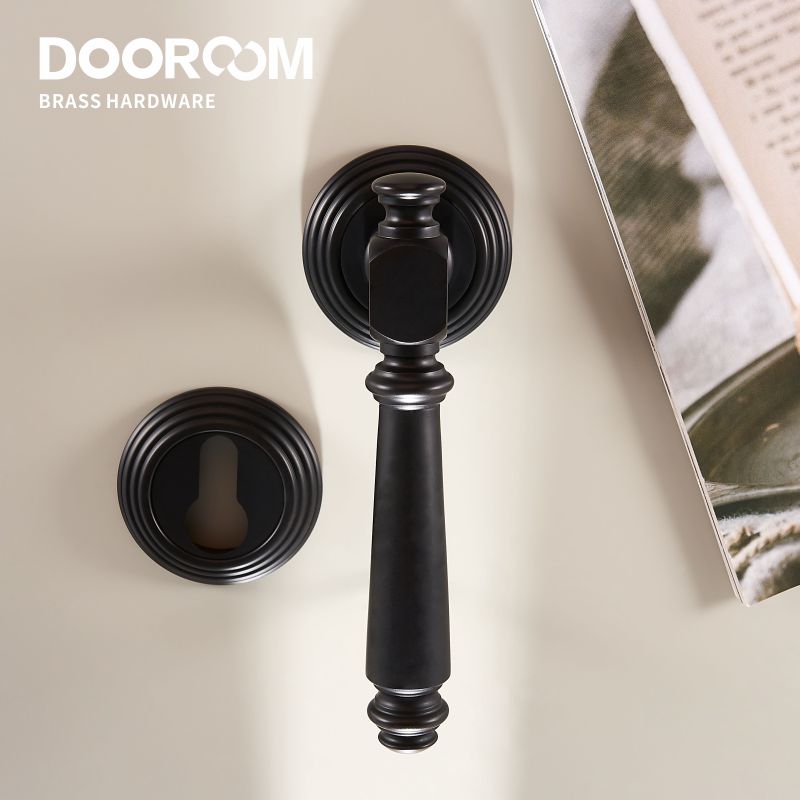 DOOROOM Indoor Door Lock Brass Set Bedroom Bathroom Double Wood Door Lever Dummy Quiet Magnetic Suction Door Lock Household